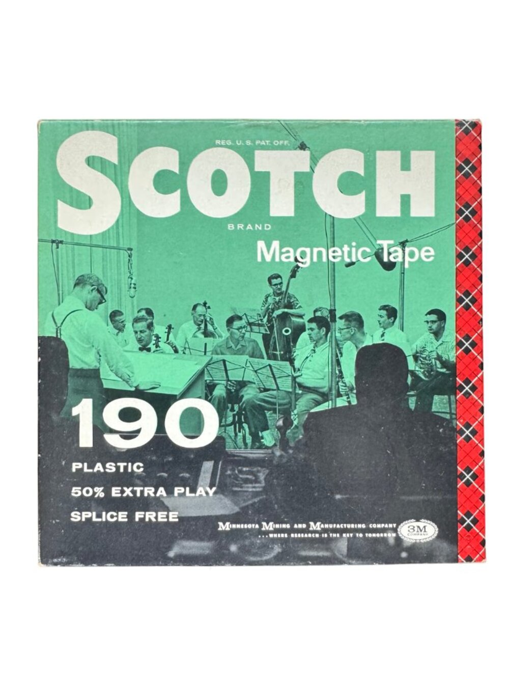 Vintage Scotch 190 Magnetic Tape Reel 3M Reel-to-Reel w/Box Mid Century Untested